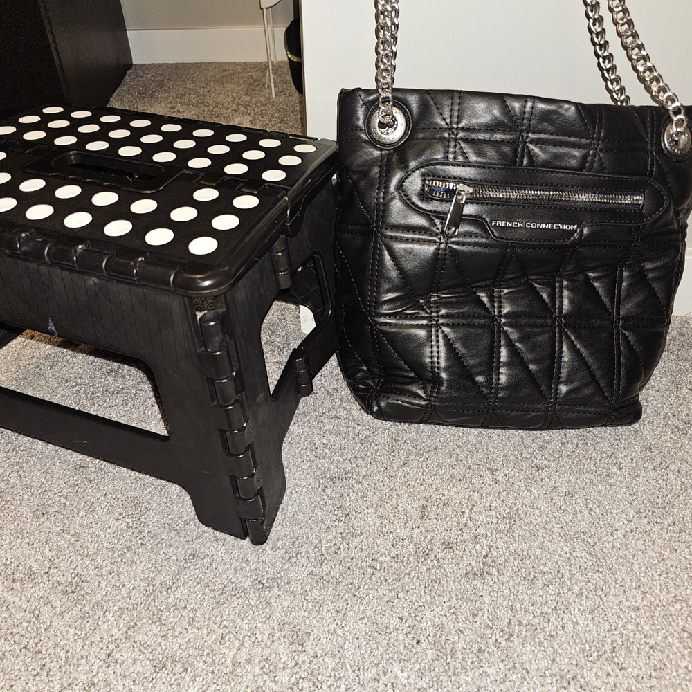 French Connection Black Quilted Women's Bag